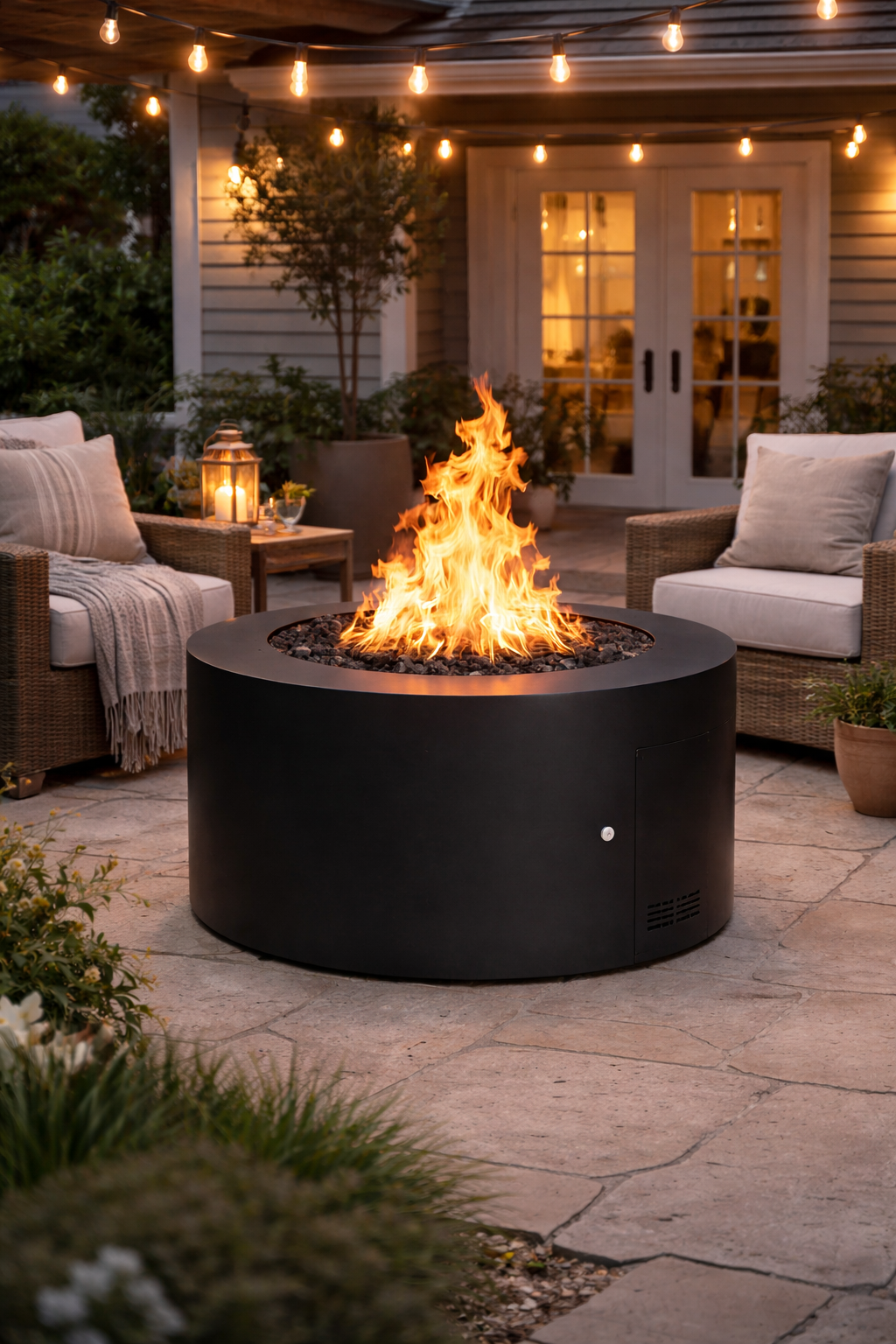 The Outdoor Plus - Unity Fire Pit – Powder Coated Steel - 24" Tall | Black Powder Coat