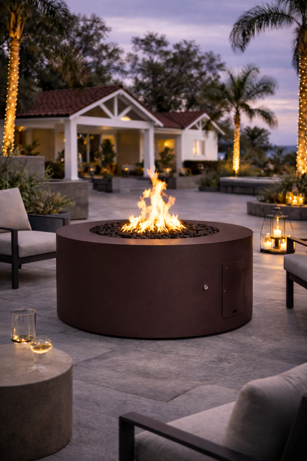 The Outdoor Plus - Unity Fire Pit – Powder Coated Steel - 24" Tall | Java Vein Powder Coat
