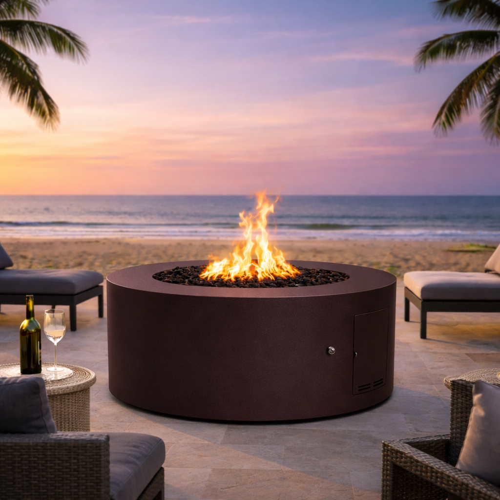 The Outdoor Plus - Unity Fire Pit – Powder Coated Steel - 24" Tall | Java Vein Powder Coat